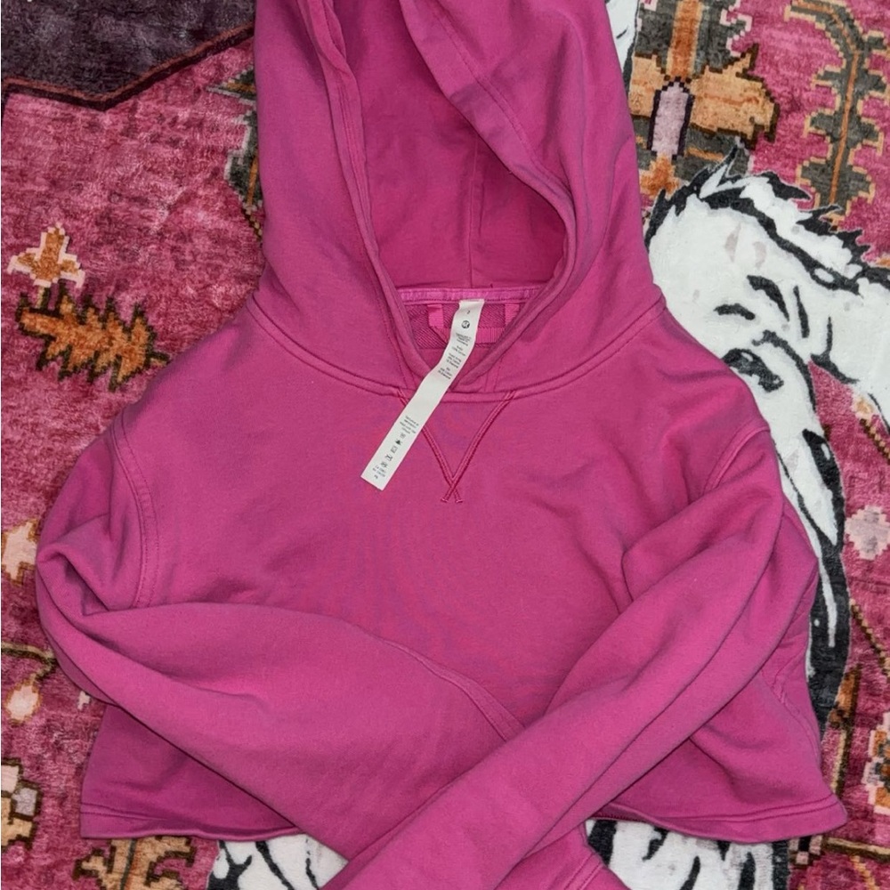 Lululemon Athletica Fuchsia Cropped Hoodie